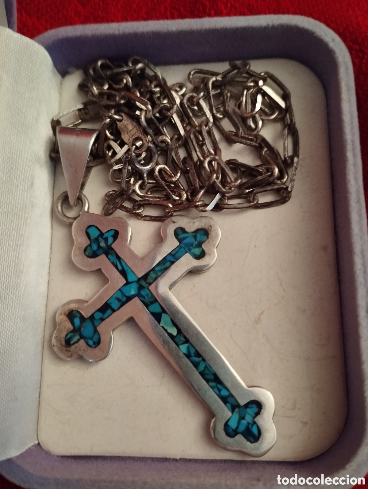 Antig&uuml;edades: Cruz y Cadena Plata Sterlina. - Foto 3