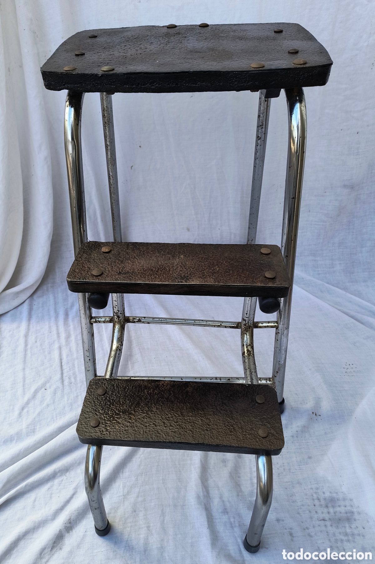 Antig&uuml;edades: Escalera Taburete tipo industrial - Foto 2