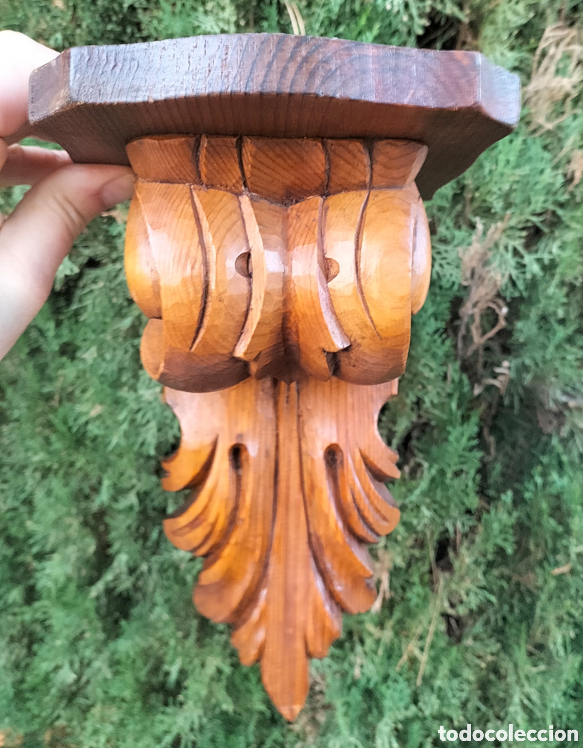 Antig&uuml;edades: MENSULA DE MADERA TALLADA - MADERA DE CEREZO - - Foto 3