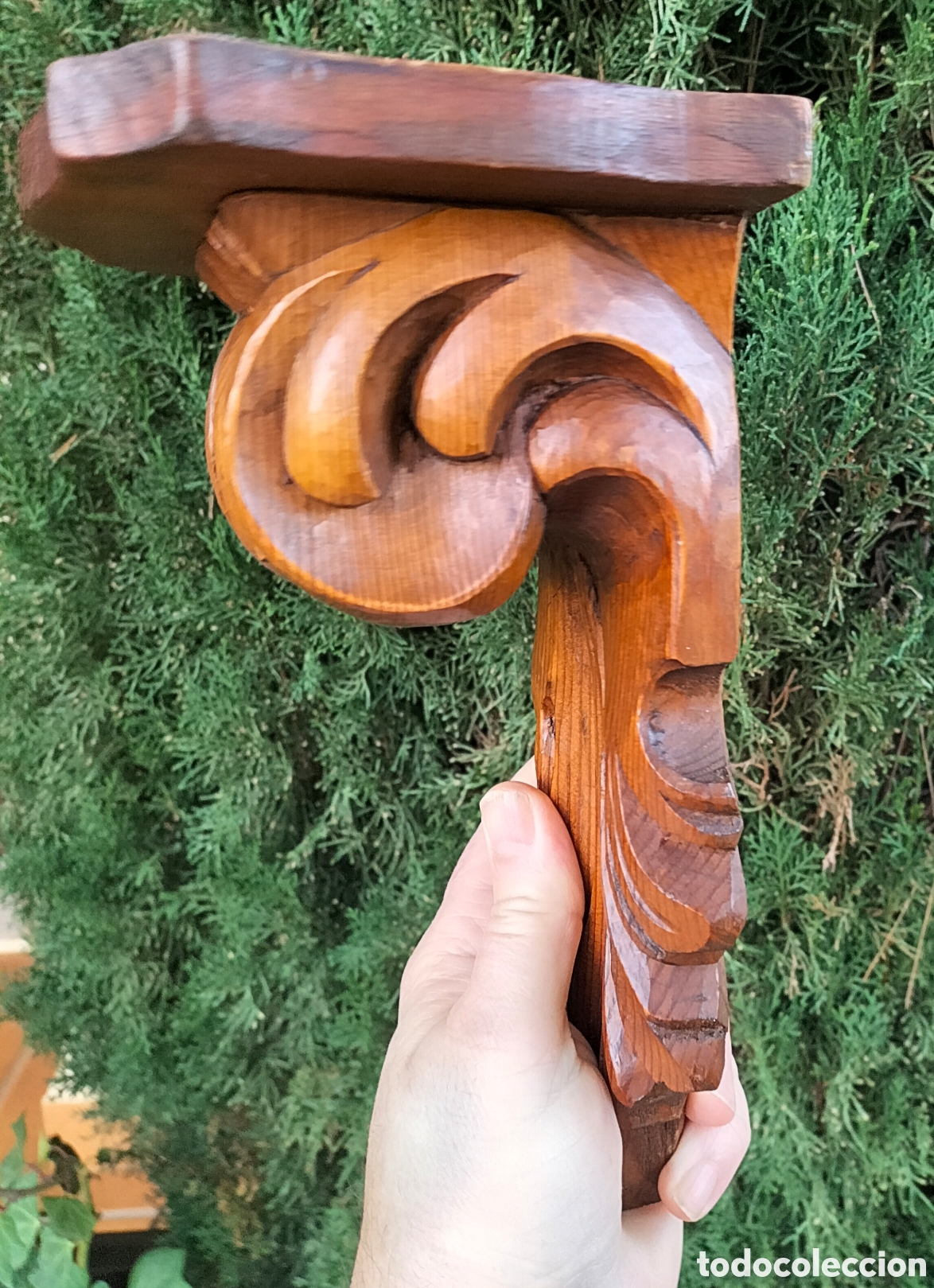 Antig&uuml;edades: MENSULA DE MADERA TALLADA - MADERA DE CEREZO - - Foto 4