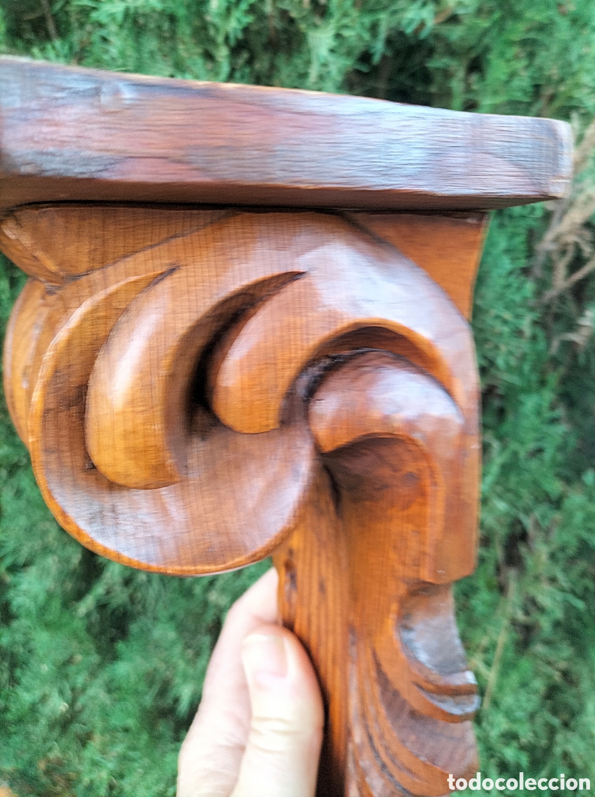 Antig&uuml;edades: MENSULA DE MADERA TALLADA - MADERA DE CEREZO - - Foto 5