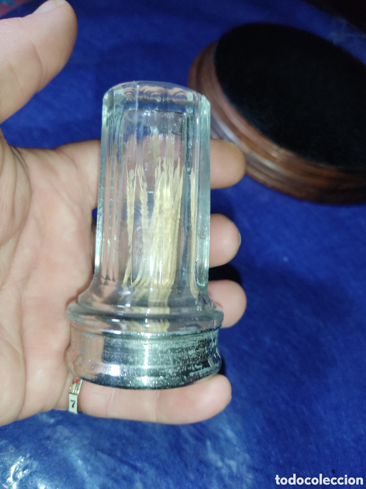 Antig&uuml;edades: Palillero Art deco de cristal macizo. - Foto 3