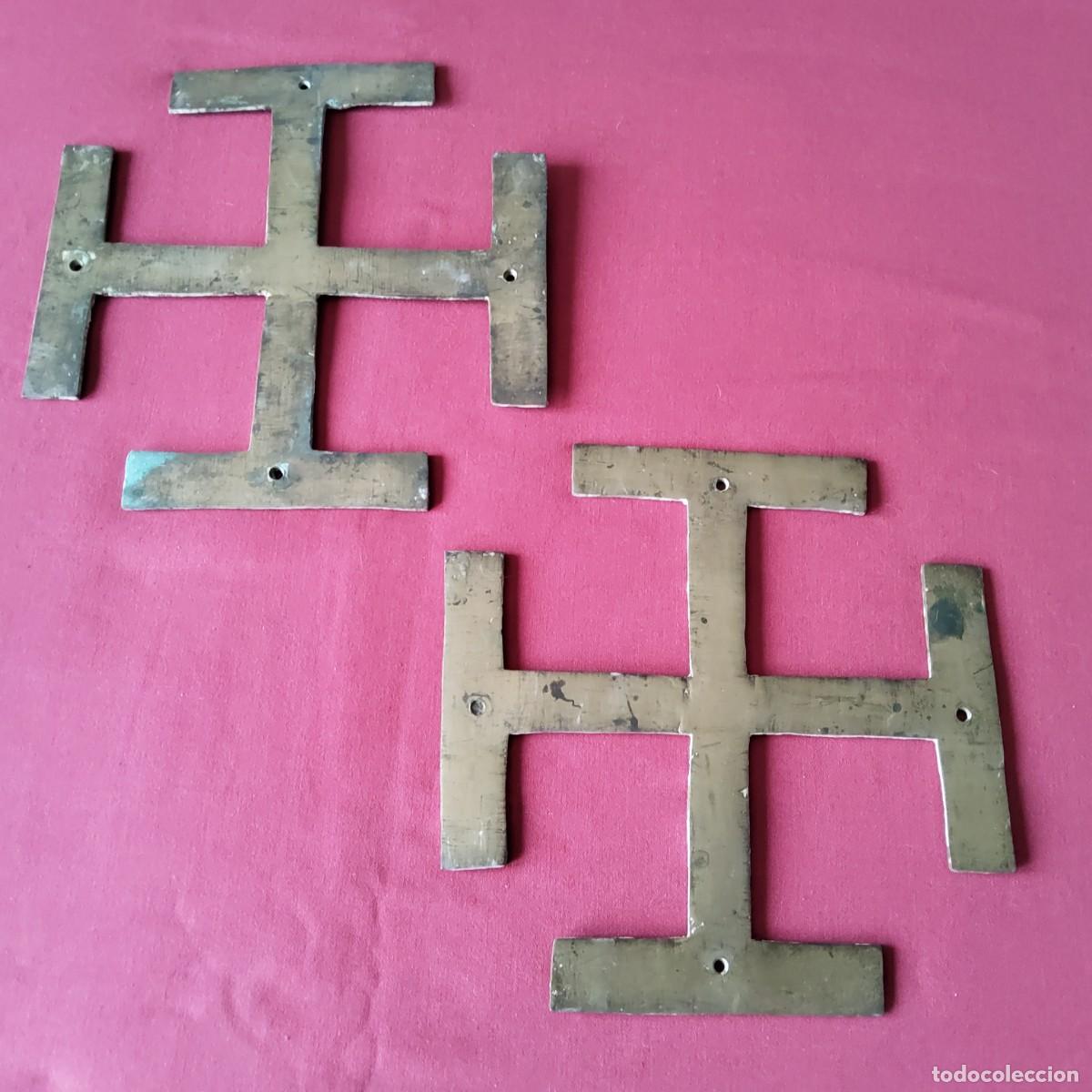 Antig&uuml;edades: DOS ANTIGUAS CRUCES DE JERUSAL&Eacute;N DE BRONCE - Foto 2