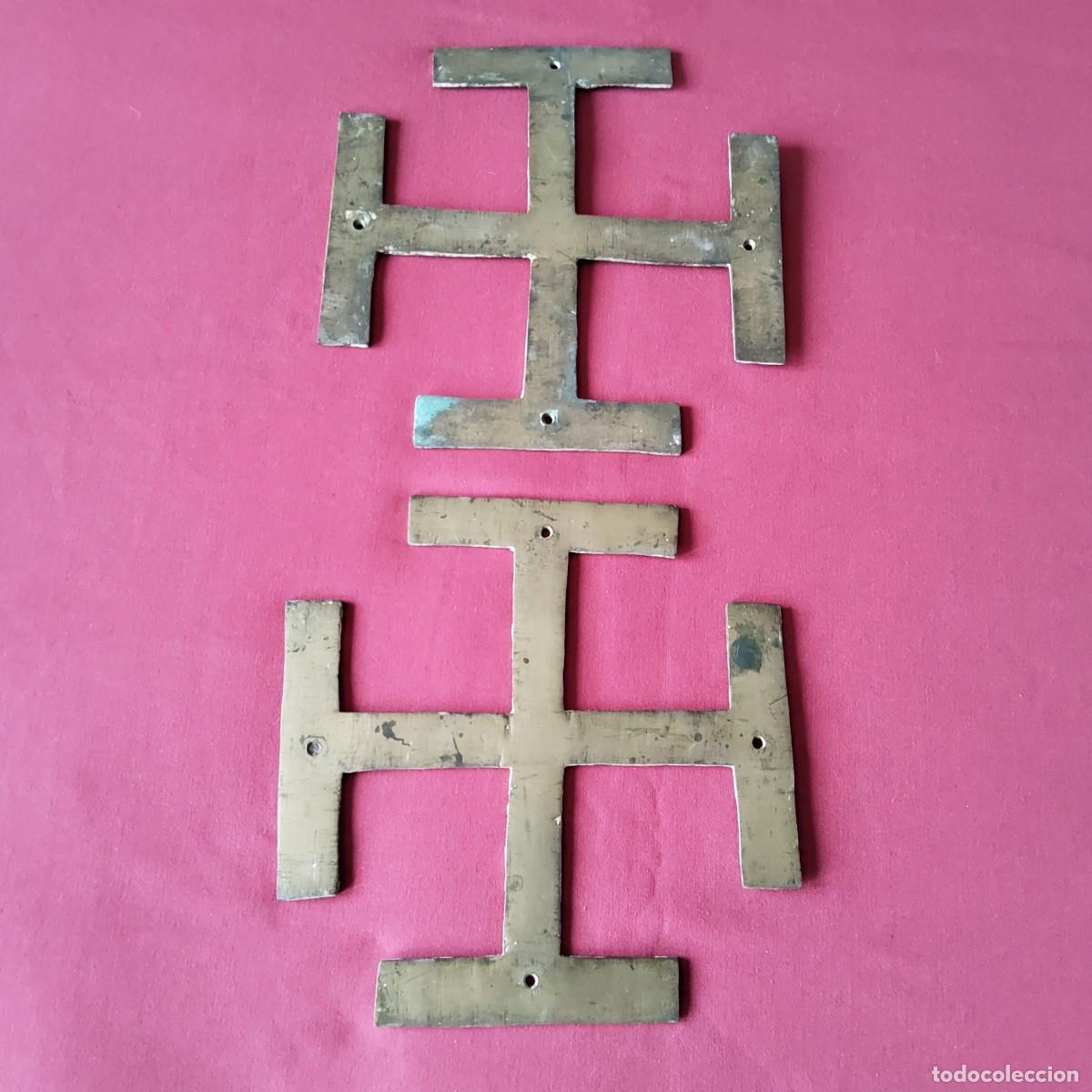 Antig&uuml;edades: DOS ANTIGUAS CRUCES DE JERUSAL&Eacute;N DE BRONCE - Foto 3