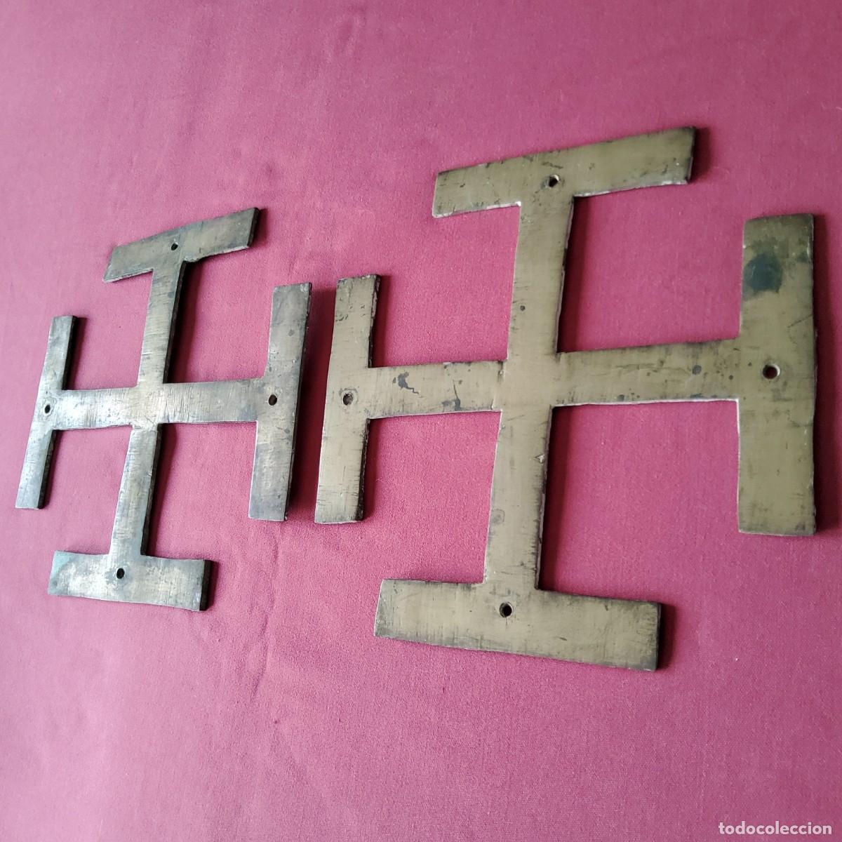 Antig&uuml;edades: DOS ANTIGUAS CRUCES DE JERUSAL&Eacute;N DE BRONCE - Foto 5