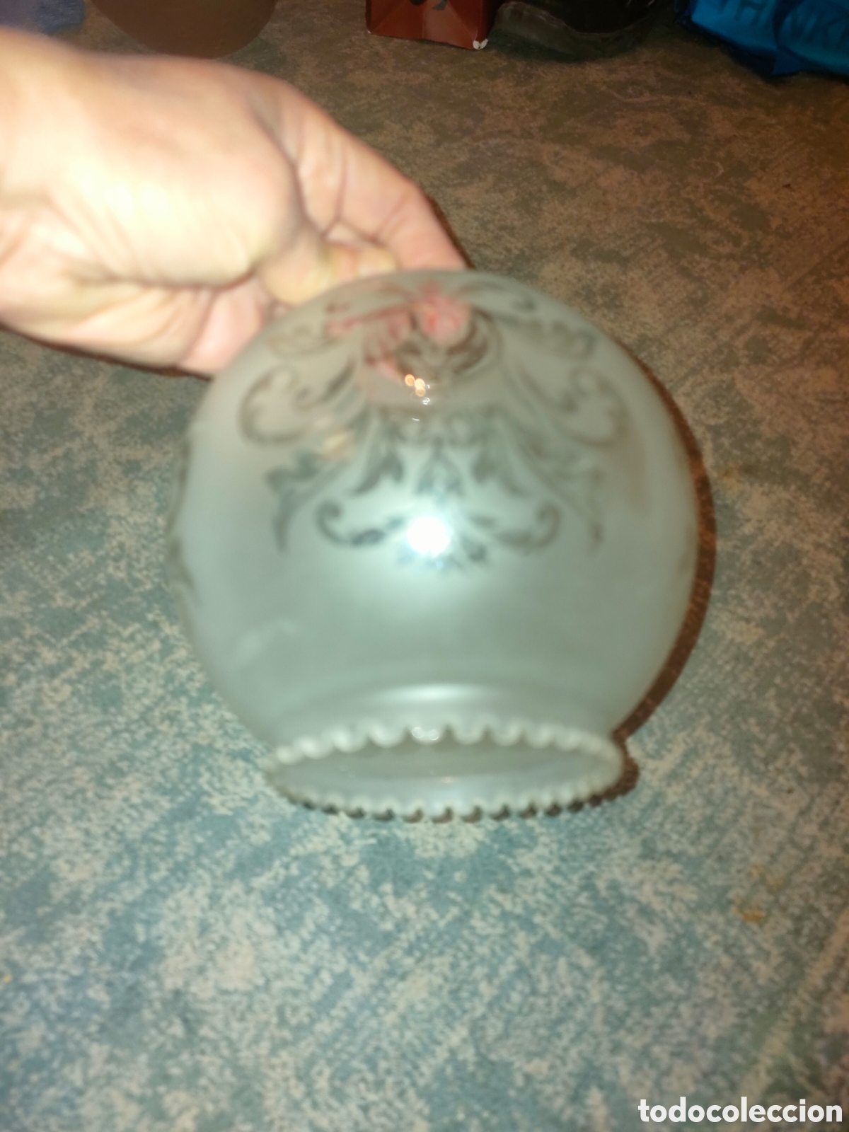 Antig&uuml;edades: 2 globos para l&aacute;mpara vintage - Foto 5