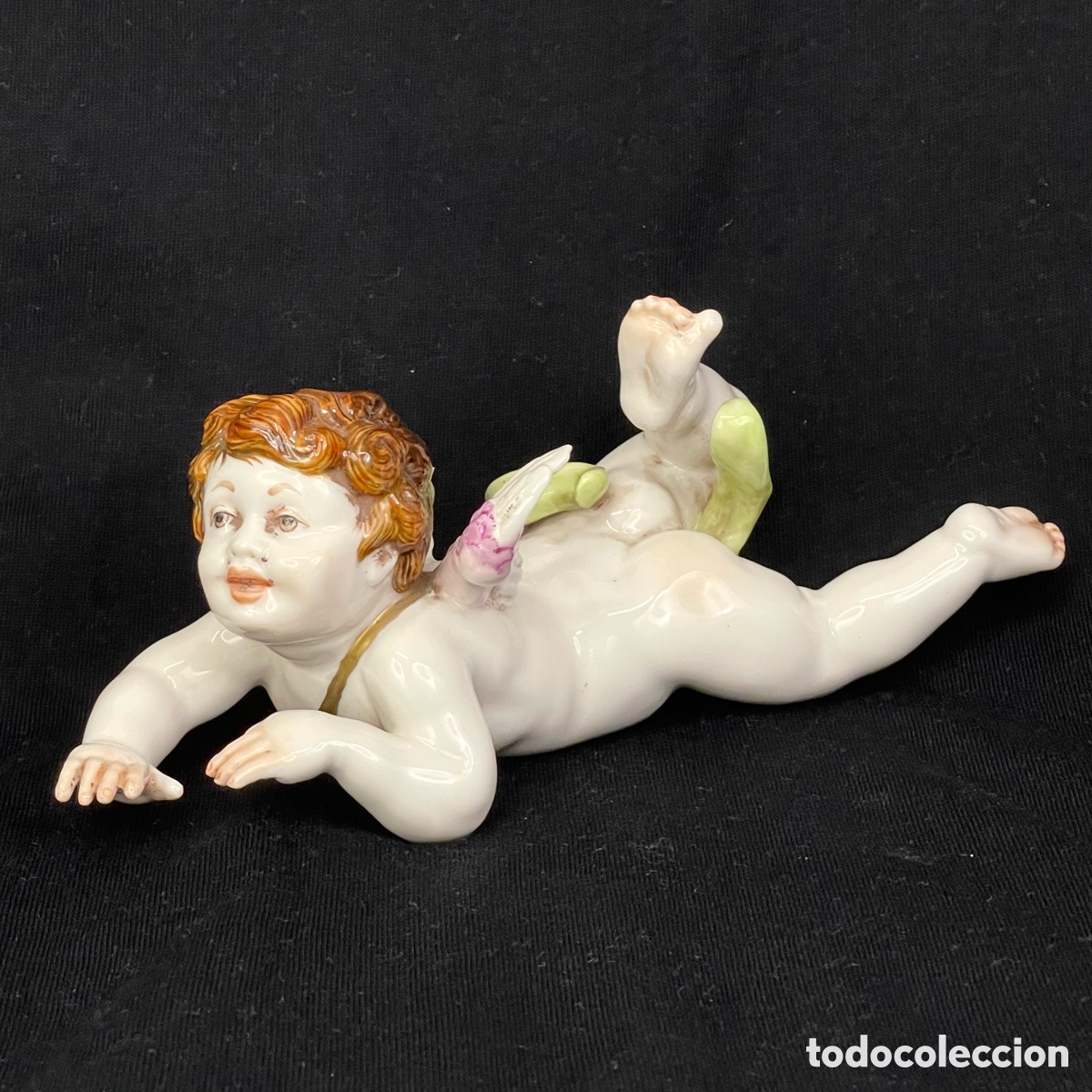 Antiques: FIGURA ANGEL TUMBADO ALGORA PORCELANA