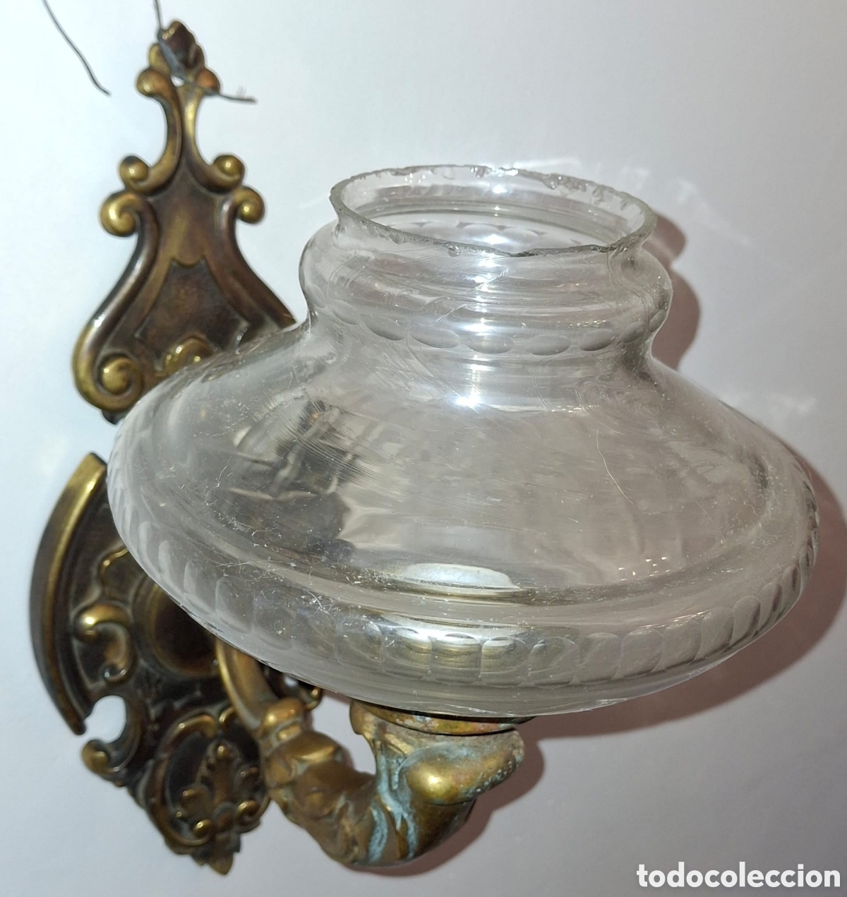 Antig&uuml;edades: Aplique de Bronce y Cristal - Foto 5