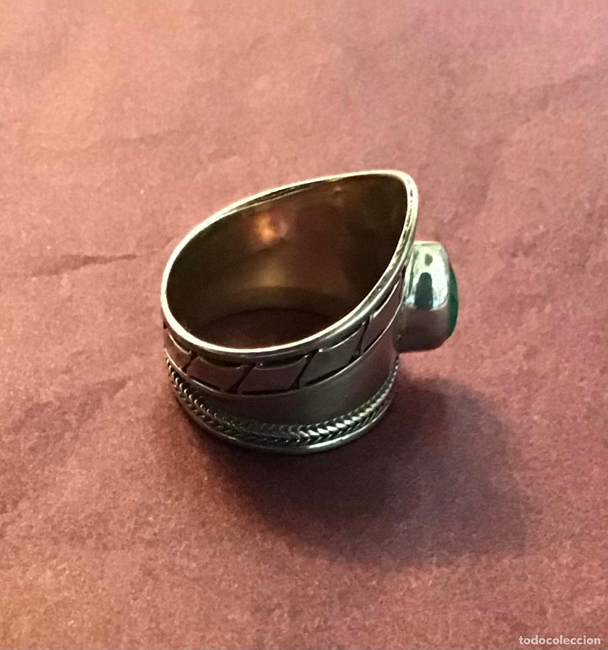 Antig&uuml;edades: ANILLO DE PLATA Y MALAQUITA - Foto 4
