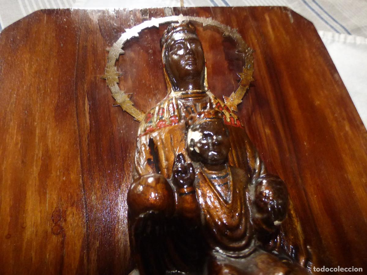 Antig&uuml;edades: Virgen de Montserrat,montada sobre madera. - Foto 4