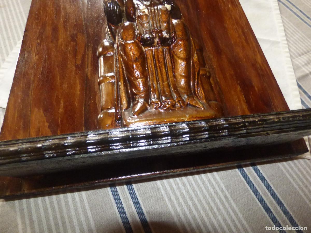 Antig&uuml;edades: Virgen de Montserrat,montada sobre madera. - Foto 5