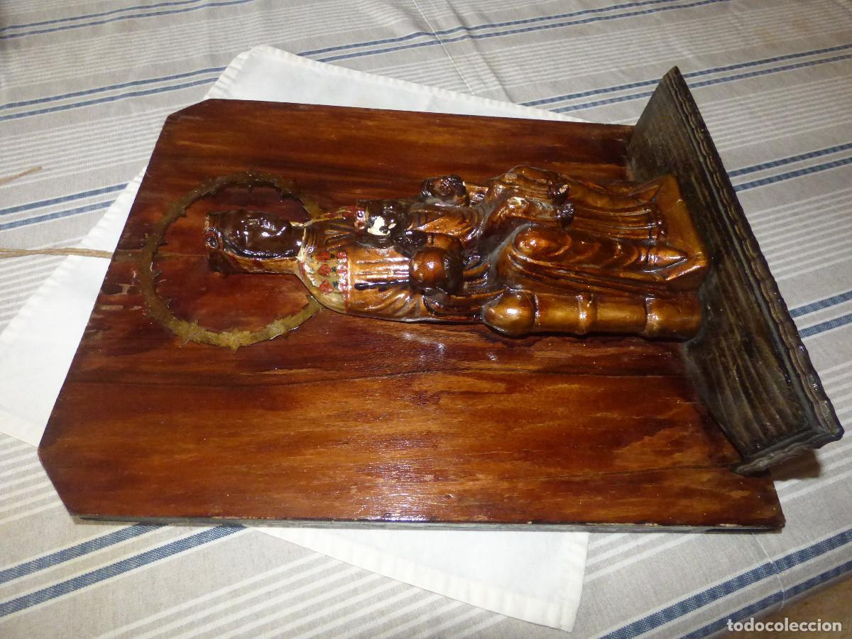 Antig&uuml;edades: Virgen de Montserrat,montada sobre madera. - Foto 6