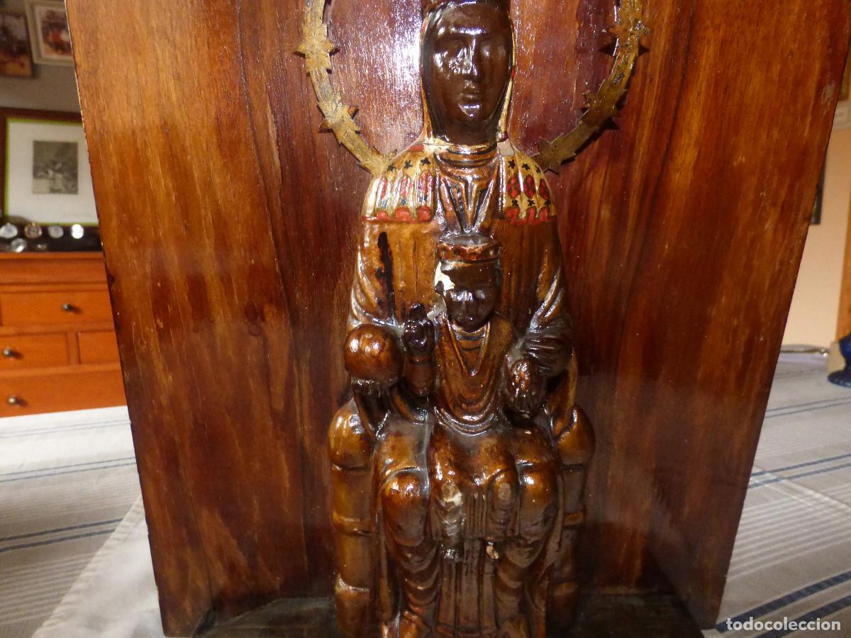 Antig&uuml;edades: Virgen de Montserrat,montada sobre madera. - Foto 7