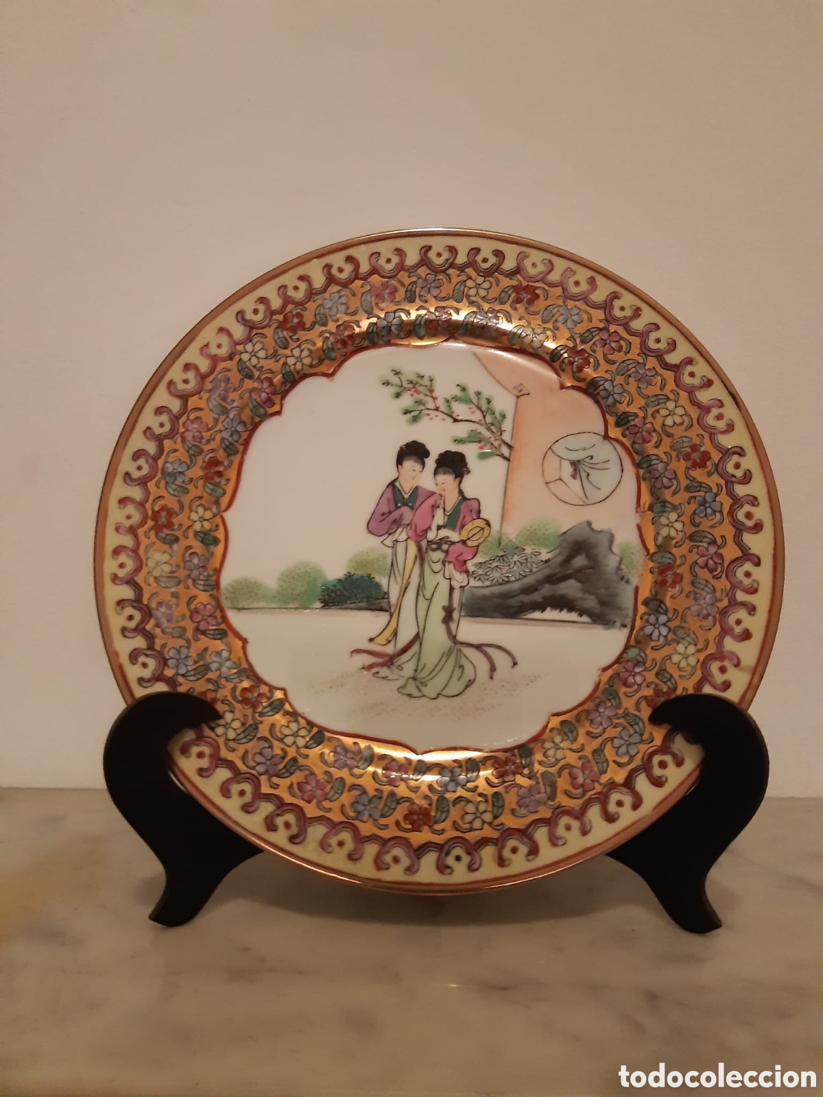 Antig&uuml;edades: Plato chino decorado - Foto 1