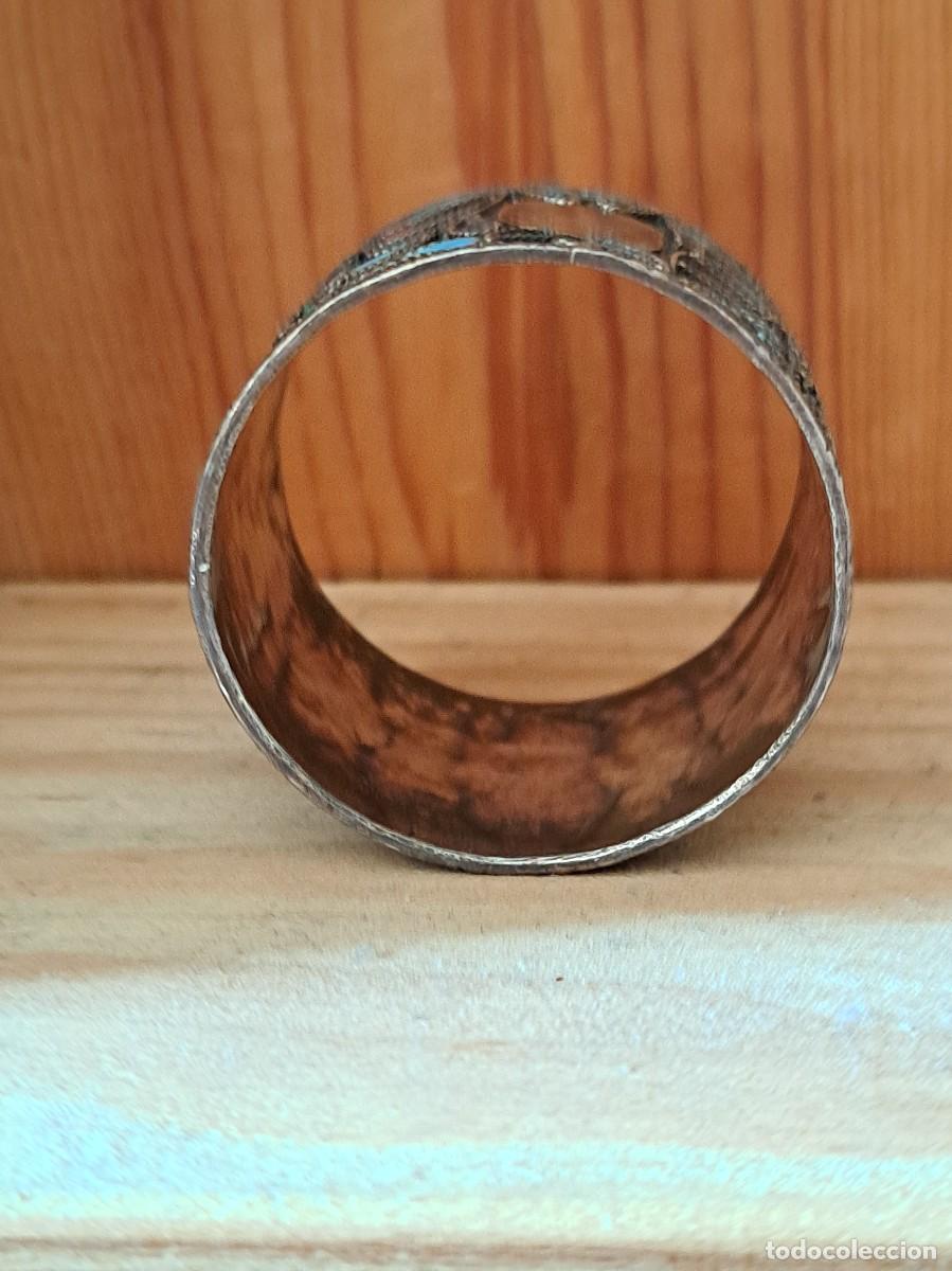 Antig&uuml;edades: Plata rusa. Servilletero esmaltado. - Foto 6