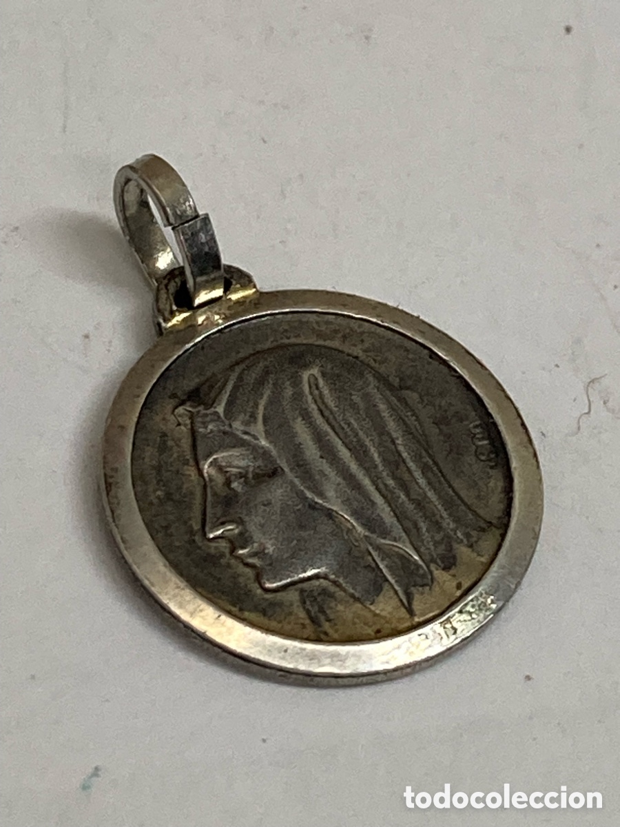 Antig&uuml;edades: Medalla de plata religiosa C415 - Foto 1