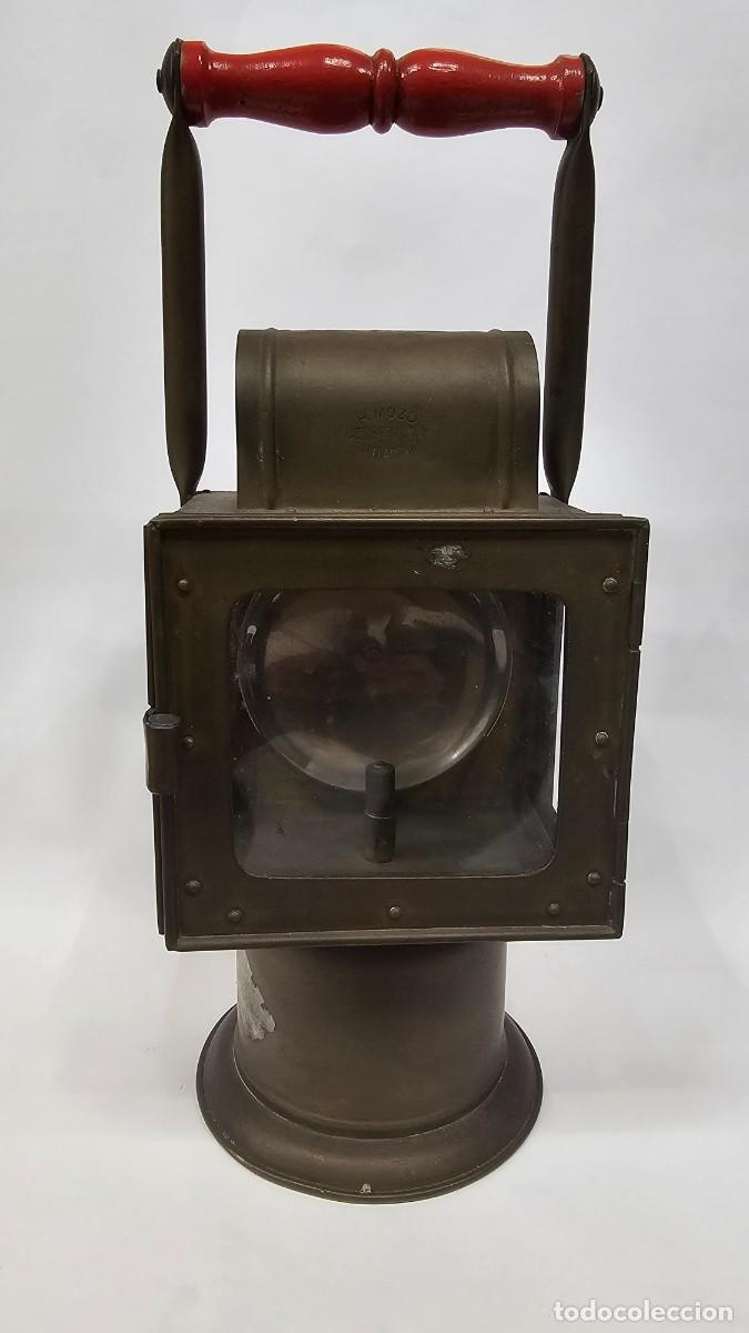 Antig&uuml;edades: Antiguo farol renfe de carburo - Foto 2