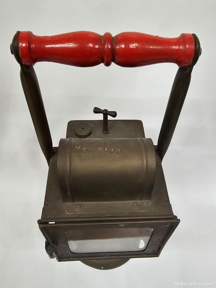Antig&uuml;edades: Antiguo farol renfe de carburo - Foto 3