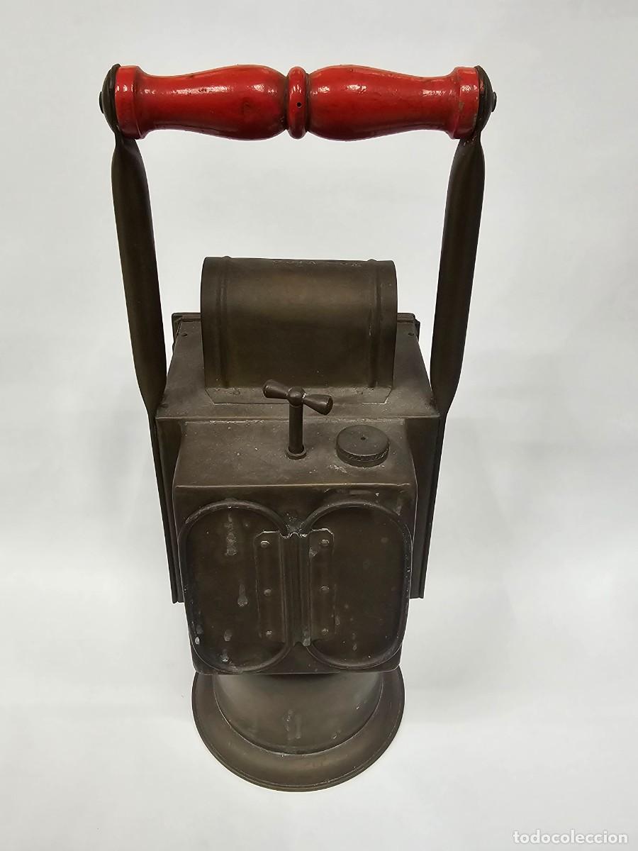 Antig&uuml;edades: Antiguo farol renfe de carburo - Foto 5