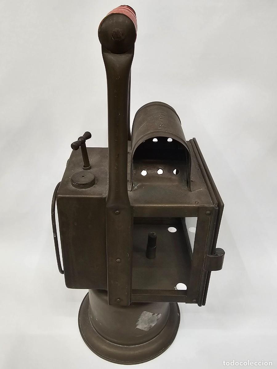 Antig&uuml;edades: Antiguo farol renfe de carburo - Foto 6