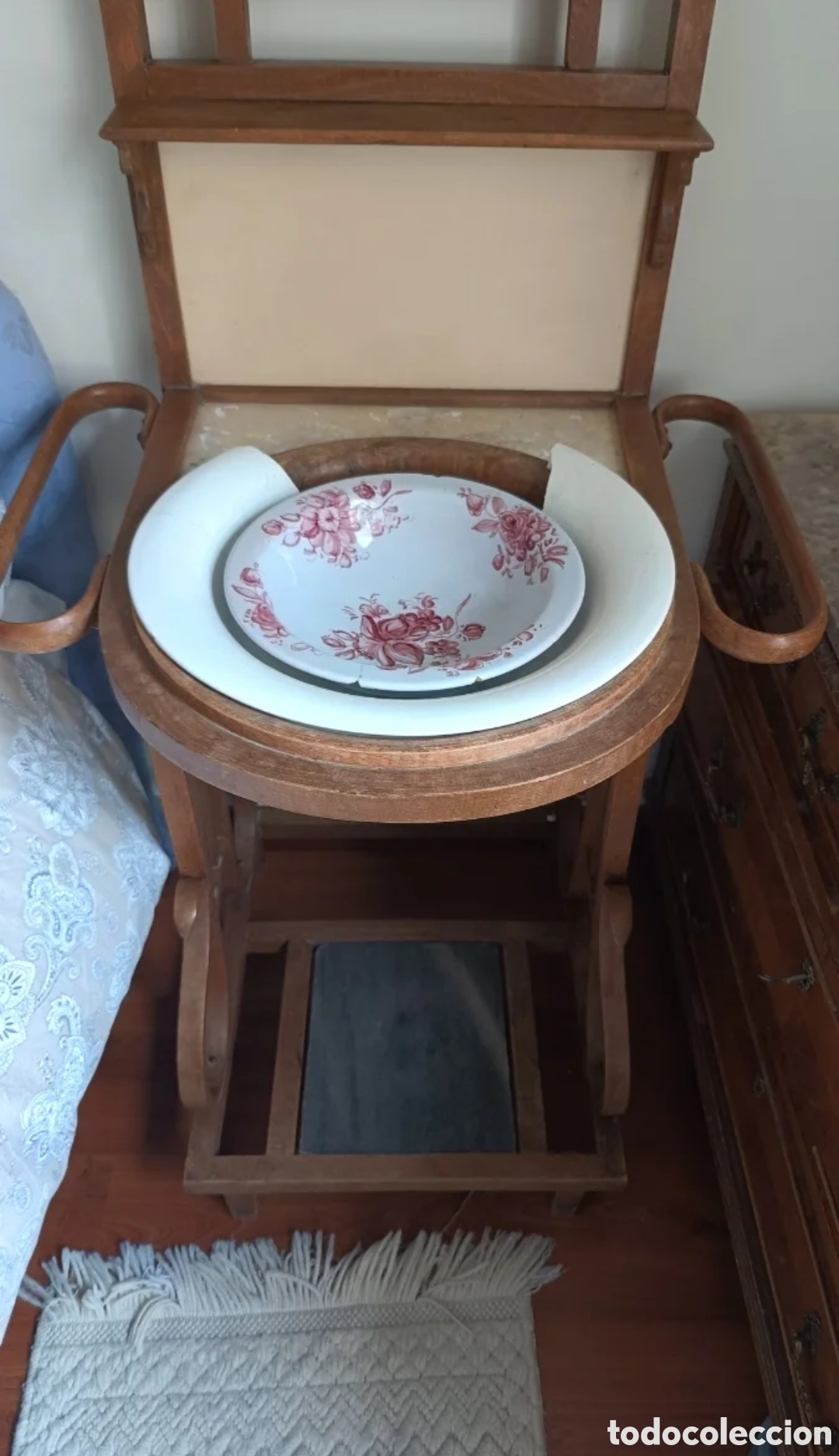 Antig&uuml;edades: Mueble lavabo antiguo de madera - Foto 3