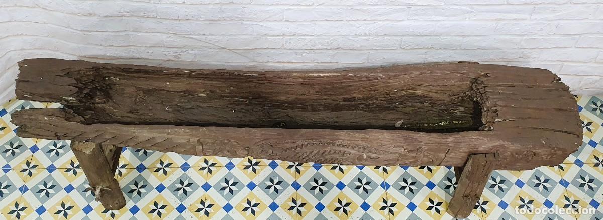Antig&uuml;edades: Antigua jardinera tallada en madera - Foto 3