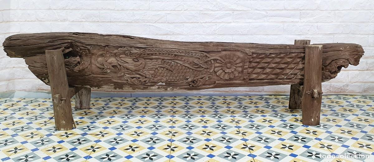 Antig&uuml;edades: Antigua jardinera tallada en madera - Foto 5