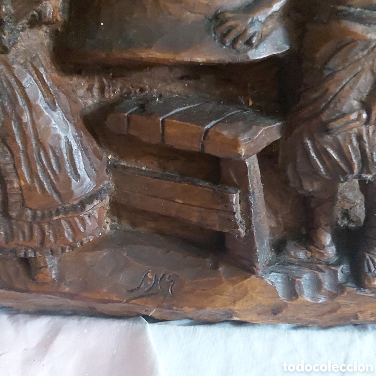 Antig&uuml;edades: TALLA CUADRO EN MADERA - Foto 6