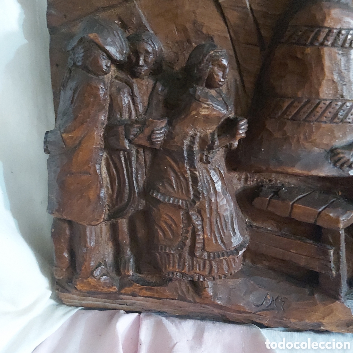 Antig&uuml;edades: TALLA CUADRO EN MADERA - Foto 8