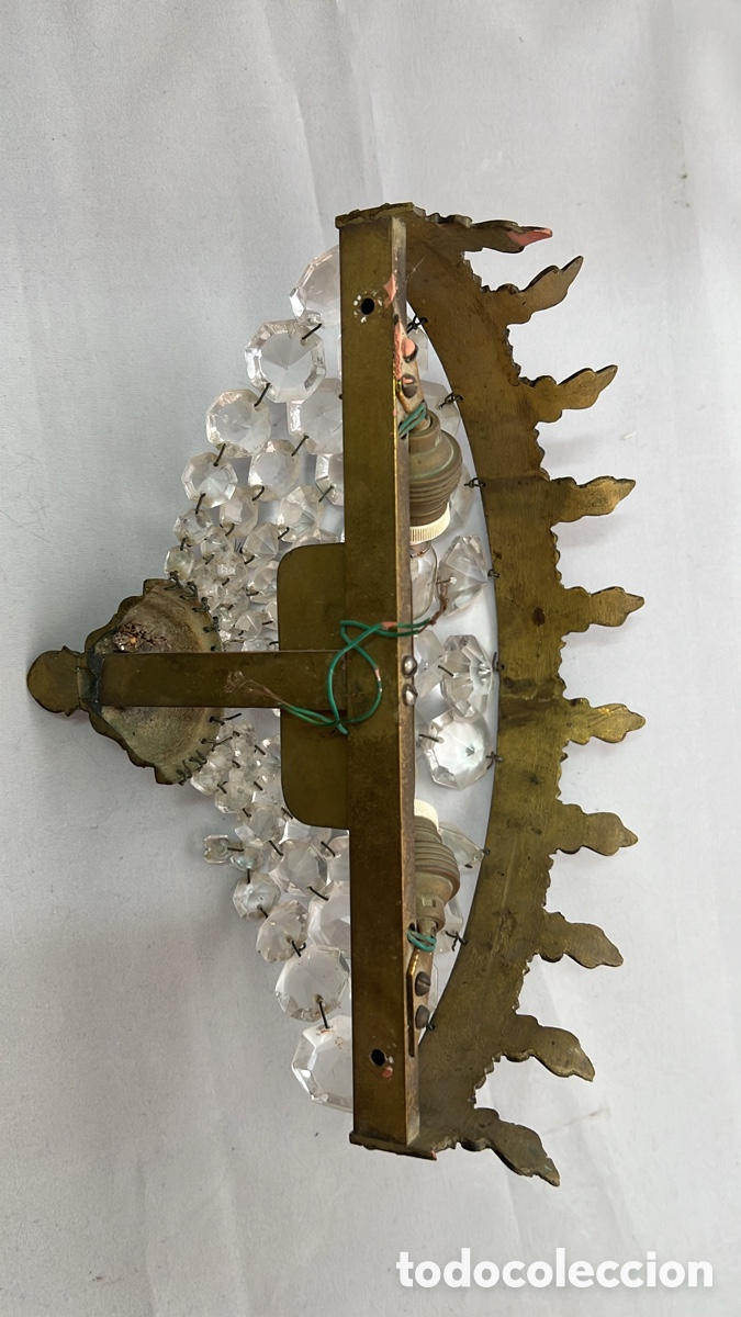 Antig&uuml;edades: PEQUE&Ntilde;O PLAF&Oacute;N EN BRONCE Y CRISTAL - Foto 4