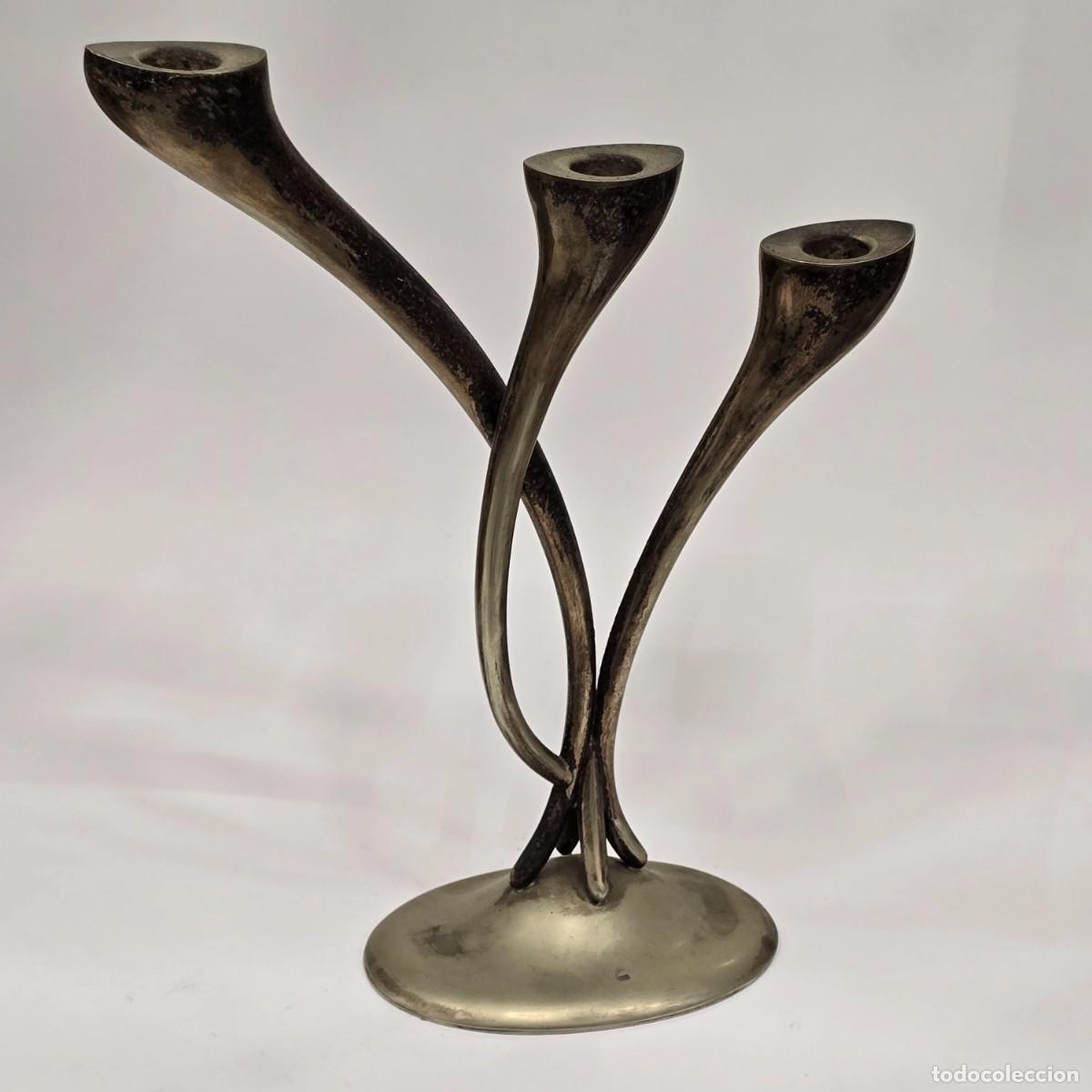 Antig&uuml;edades: Candelabro de alpaca - Foto 2