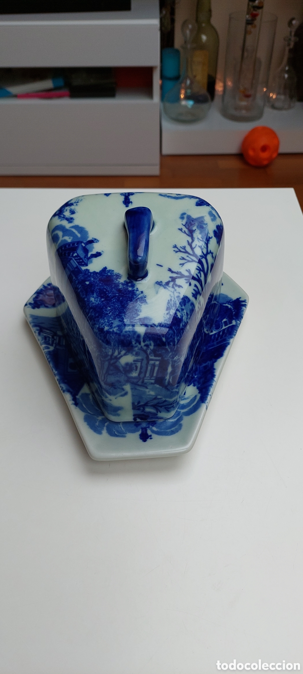 Antig&uuml;edades: Quesera Victoria Ware azul - Foto 2