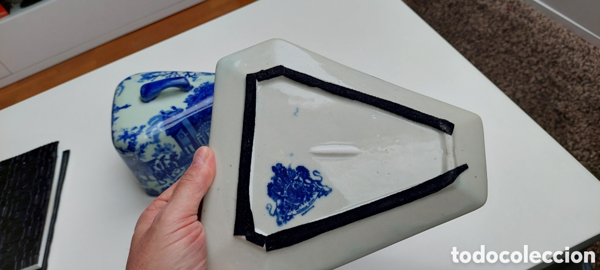 Antig&uuml;edades: Quesera Victoria Ware azul - Foto 8