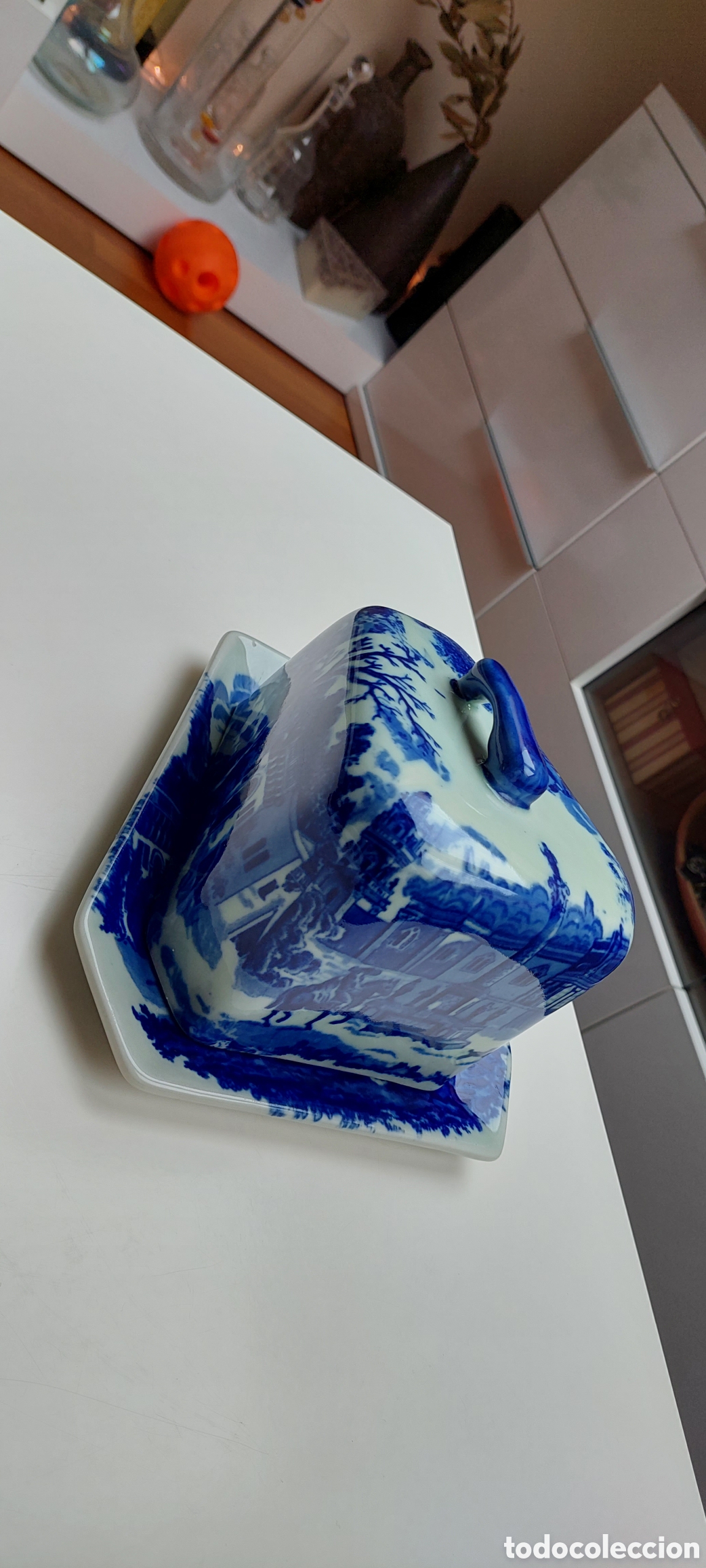 Antig&uuml;edades: Quesera Victoria Ware azul - Foto 11