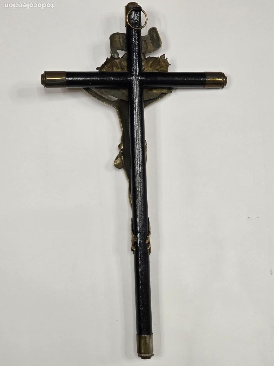 Antig&uuml;edades: Crucifijo de madera y bronce - Foto 5