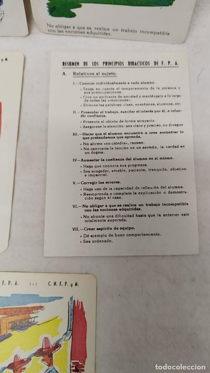 Antig&uuml;edades: 5 Antiguas tarjetas de principios did&aacute;cticos. - Foto 3