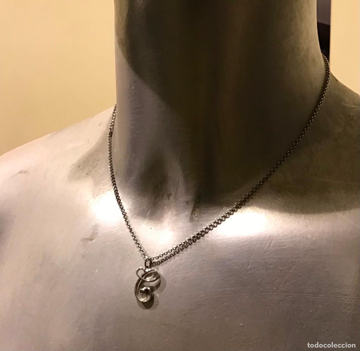 Antig&uuml;edades: C, COLGANTE DE PLATA CON CIRCONIO Y CADENA - Foto 2