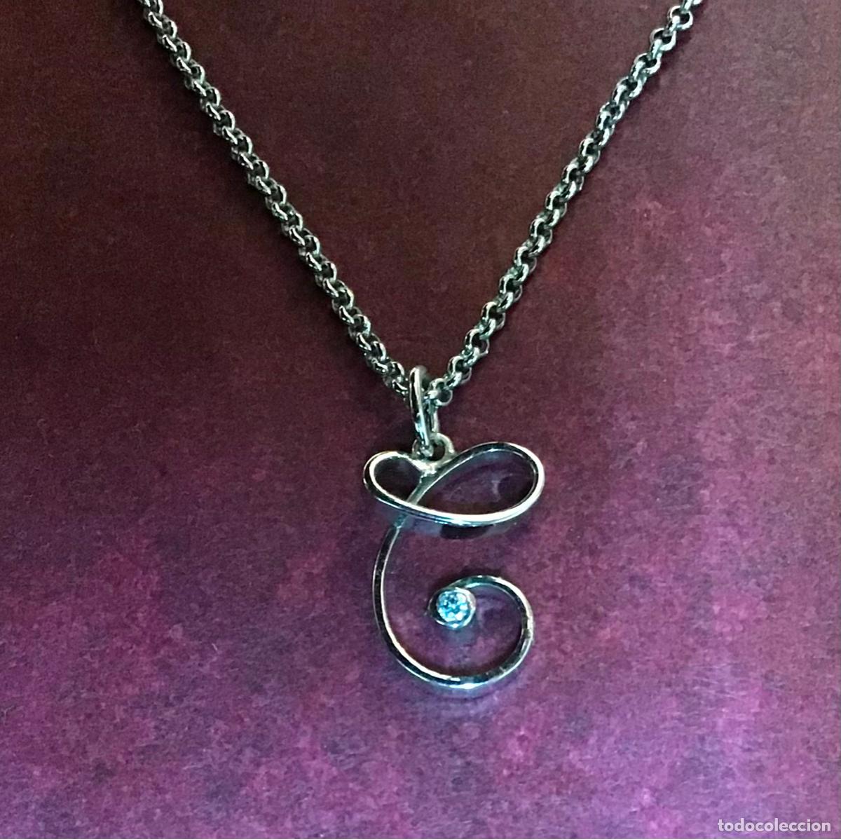 Antig&uuml;edades: C, COLGANTE DE PLATA CON CIRCONIO Y CADENA - Foto 1