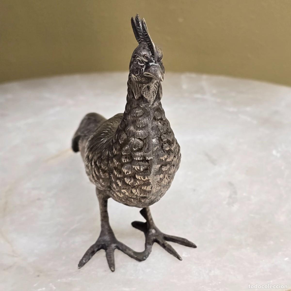 Antig&uuml;edades: Figura gallo de plata - Foto 3