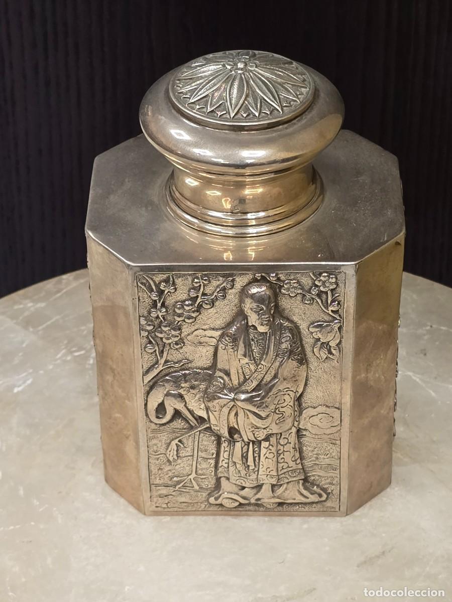 Antig&uuml;edades: Recipiente para t&eacute; de plata - Foto 2