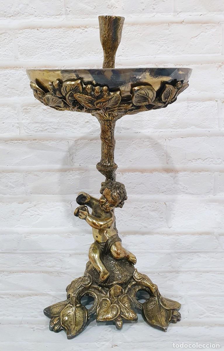 Antig&uuml;edades: Centro de mesa en bronce con marca y numerada - Foto 3