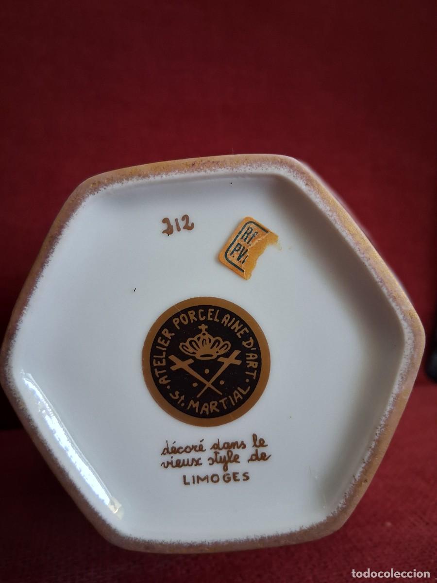 Antig&uuml;edades: Jarr&oacute;n LIMOGES blanco y rosa - Foto 4