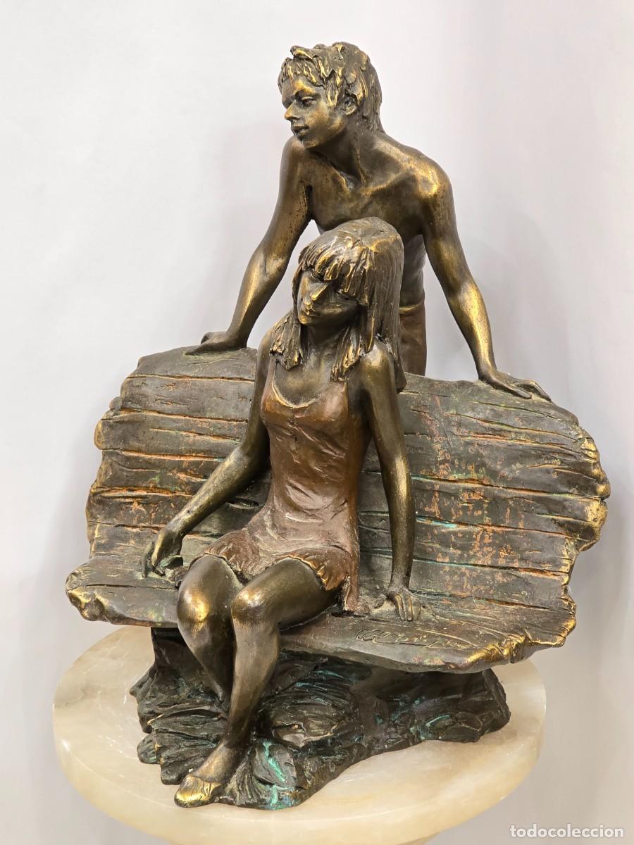 Antig&uuml;edades: Escultura de bronce pareja - Foto 4