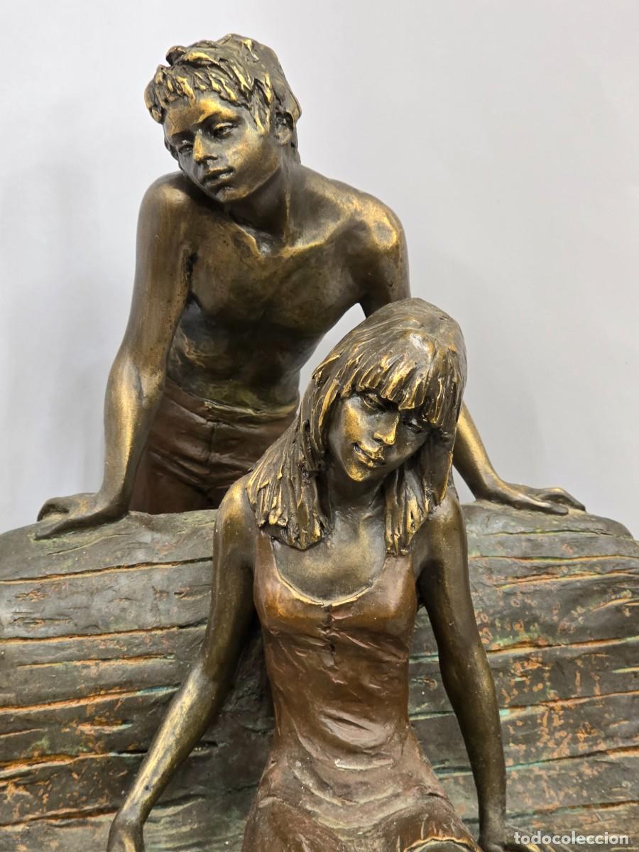 Antig&uuml;edades: Escultura de bronce pareja - Foto 5