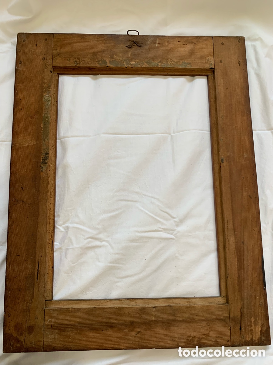 Antig&uuml;edades: Marco antiguo madera y cuero - Foto 5