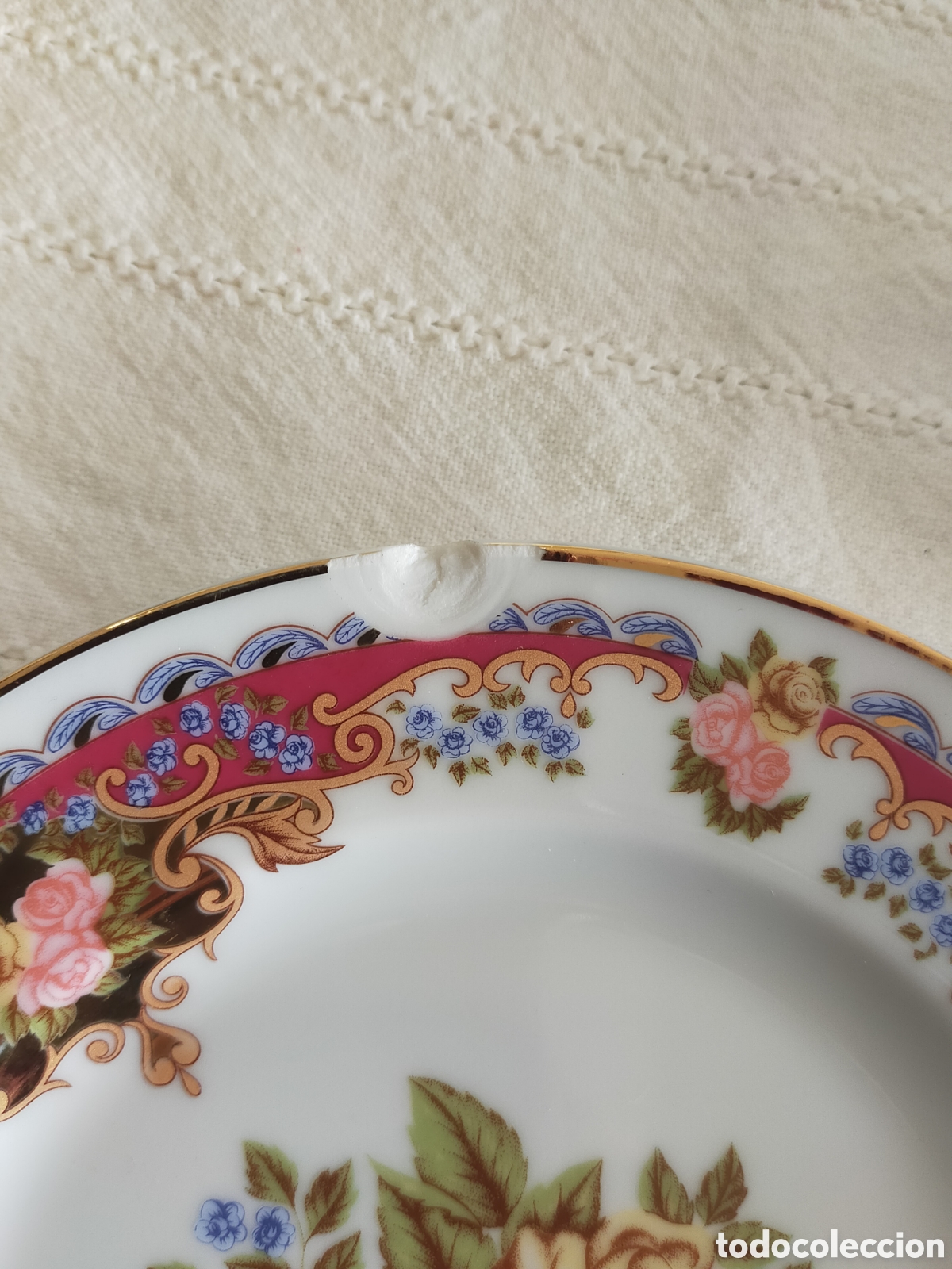 Antig&uuml;edades: Plato de postre de porcelana Limoges - Foto 4
