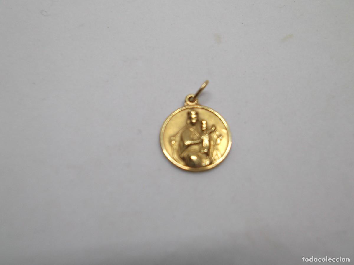 Antig&uuml;edades: Medalla escapulario peque&ntilde;a de oro de 18k. - Foto 2