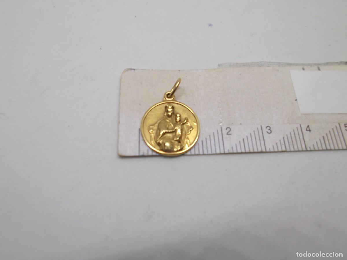 Antig&uuml;edades: Medalla escapulario peque&ntilde;a de oro de 18k. - Foto 4