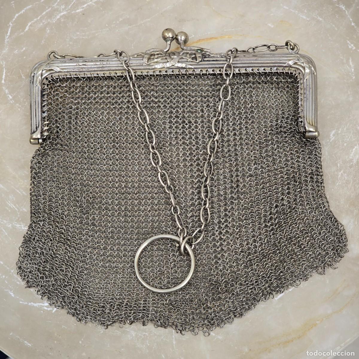 Antig&uuml;edades: Antiguo bolso de malla de plata - Foto 2