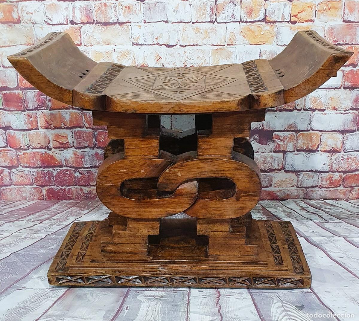 Antig&uuml;edades: Taburete de trono en roble - Foto 2
